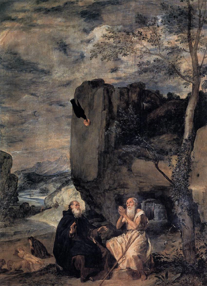 St. Anthony Abbot and St. Paul the Hermit Praying